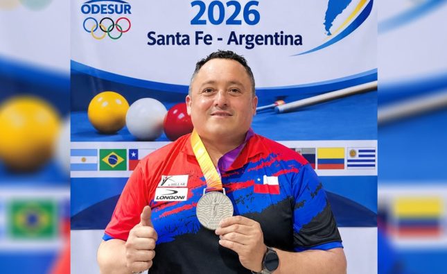 Histórico: billarista Luis Bahamondes gana medalla de plata en los Odesur 2026