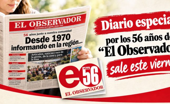 Diario El Observador celebra 56 años con edición especial de 100 páginas